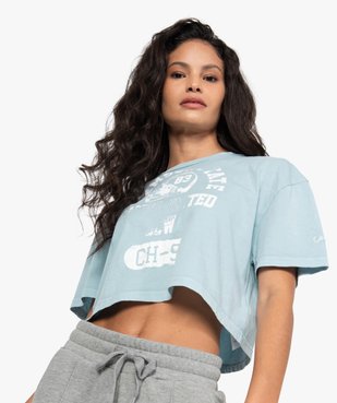 Tee-shirt femme crop-top style vintage - Camps vue1 - CAMPS UNITED - GEMO