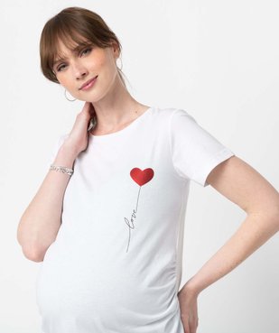 Tee-shirt de grossesse avec motif cœur vue2 - GEMO (MATER) - GEMO