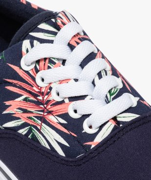 Tennis homme en toile avec semelle contrastante Tige imprimée motif végétal vue6 - GEMO (HOMME) - GEMO