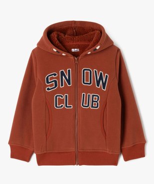 Sweat zippé en maille polaire avec intérieur sherpa garçon vue2 - GEMO (ENFANT) - GEMO