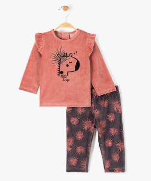 Pyjama bébé fille 2 pièces en velours imprimé zèbre - Petit Béguin vue1 - PETIT BEGUIN - GEMO