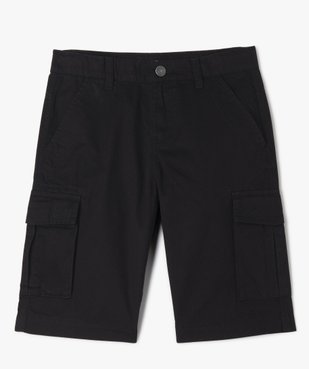 Bermuda cargo en twill uni coupe Regular garçon vue2 - GEMO 4G GARCON - GEMO