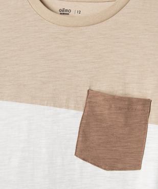 Tee-shirt manches courtes en jersey de coton flammé garçon vue2 - GEMO 4G GARCON - GEMO