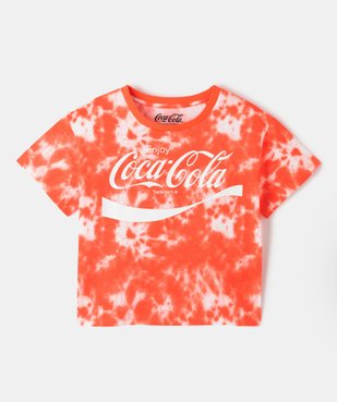Tee-shirt fille crop top à manches courtes tie and dye - Coca Cola vue1 - COCA COLA - GEMO