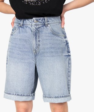Bermuda femme en jean coupe large – LuluCastagnette vue2 - LULUCASTAGNETTE - GEMO