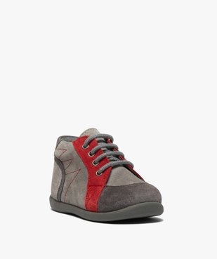 Chaussures premiers pas bébé garçon en cuir vue2 - GEMO(BEBE DEBT) - GEMO