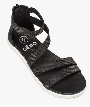 Sandales fille semi-montantes à lanières brillantes vue5 - GEMO (ENFANT) - GEMO