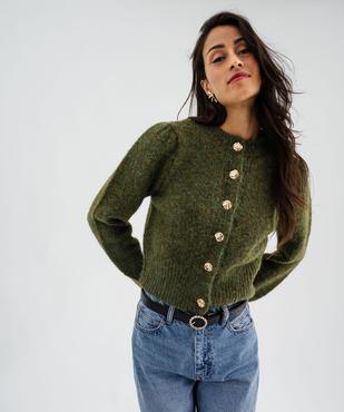 Pull en grosse maille à manches bouffantes femme vue2 - GEMO(FEMME PAP) - GEMO