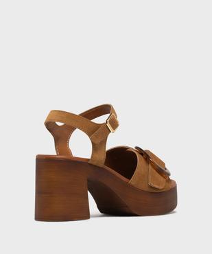 Sandales à talon en cuir suédé femme vue4 - TANEO - GEMO