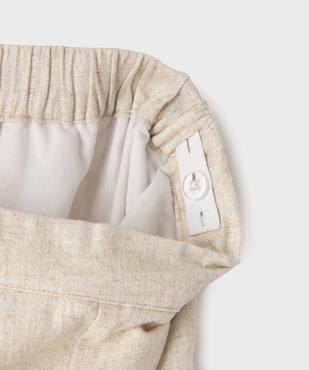 Pantalon large élégant en lin et viscose pailleté fille vue2 - GEMO (ENFANT) - GEMO