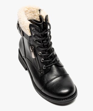 Boots fille à col rembourré fermeture lacets et zip vue5 - GEMO (ENFANT) - GEMO