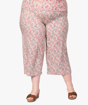 Pantalon femme grande taille en toile imprimée coupe ample vue1 - GEMO(FEMME PAP) - GEMO