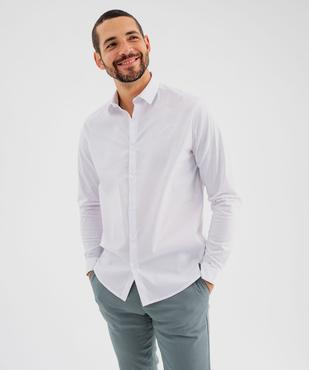 Chemise manches longues coupe droite en coton stretch homme vue9 - GEMO 4G HOMME - GEMO
