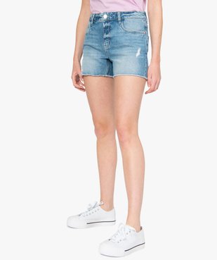 Short femme en jean aspect usé vue1 - GEMO(FEMME PAP) - GEMO