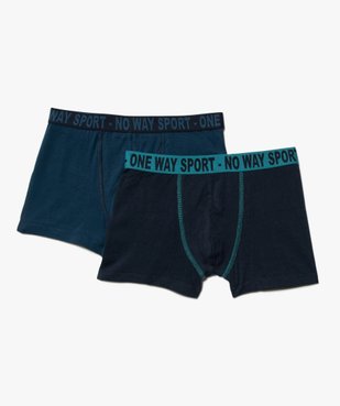 Boxer garçon uni avec ceinture imprimée (lot de 2) vue1 - GEMO 4G GARCON - GEMO