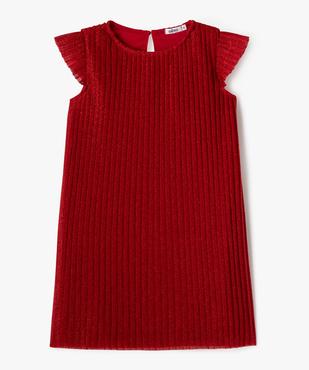 Robe de soirée plissée en maille scintillante fille vue1 - GEMO (ENFANT) - GEMO