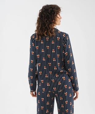 Ensemble de pyjama à rayures et motifs oursons femme - LuluCastagnette vue5 - LULUCASTAGNETTE - GEMO
