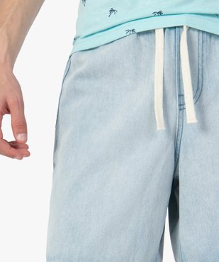 Bermuda homme en jean avec ceinture élastiquée vue2 - GEMO 4G HOMME - GEMO