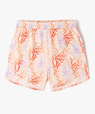 Short imprimé en viscose avec taille élastique fille vue1 - GEMO 4G FILLE - GEMO