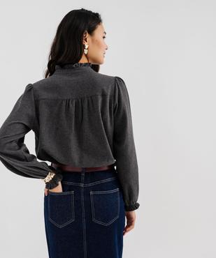 Blouse manches longues en flanelle de coton femme  vue3 - GEMO(FEMME PAP) - GEMO