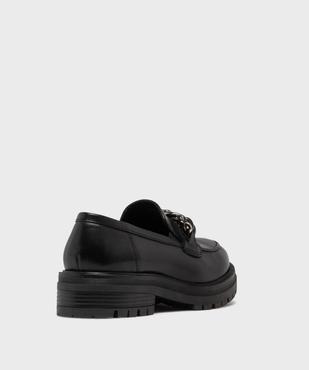 Mocassins dessus cuir avec chaine et semelle crantée femme - Tanéo vue4 - TANEO - GEMO