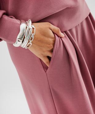 Pantalon de jogging large en modal doux femme vue3 - GEMO 4G FEMME - GEMO