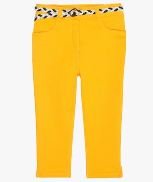 Pantacourt fille en toile avec ceinture tressée vue1 - GEMO (ENFANT) - GEMO