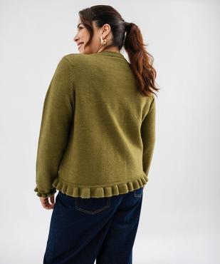 Gilet à col rond aux finitions froncées femme grande taille vue4 - GEMO (G TAILLE) - GEMO
