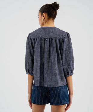 Blouse ample à col rond et manches 3/4 femme - LuluCastagnette vue3 - LULUCASTAGNETTE - GEMO