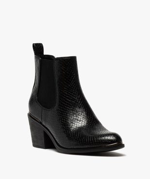 Boots femme à talon style chelsea unis vue2 - GEMO(URBAIN) - GEMO