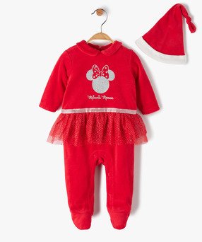 Ensemble bébé 2 pièces : pyjama en velours + bonnet Minnie - Disney vue6 - DISNEY DTR - GEMO