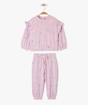 Ensemble 2 pièces sweat et pantalon en molleton bébé fille vue1 - GEMO(BEBE DEBT) - GEMO