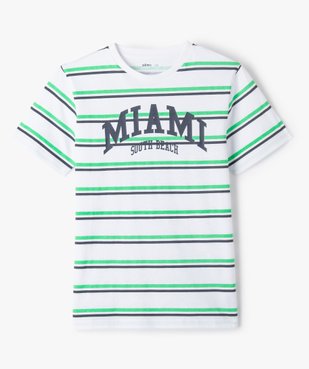 Tee-shirt garçon à rayures avec inscription vue2 - GEMO (JUNIOR) - GEMO