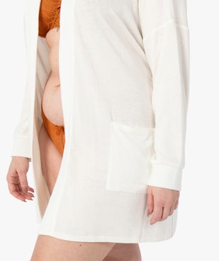 Veste d'intérieur femme grande taille en maille douce avec ceinture à nouer vue2 - GEMO(HOMWR FEM) - GEMO