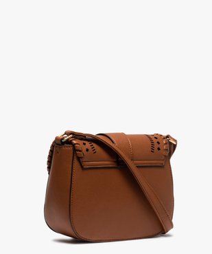 Sac femme forme besace avec devant perforé vue2 - GEMO (ACCESS) - GEMO