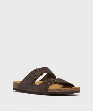 Mules ouvertes 2 brides dessus cuir homme - Tanéo vue2 - TANEO GEMO FOR GOOD - GEMO