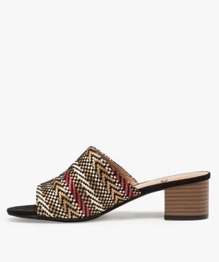 Sandales femme mules à talon avec large bandeau vue3 - GEMO(URBAIN) - GEMO