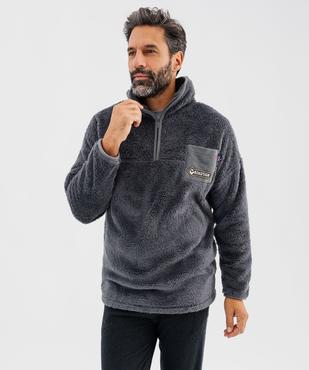 Veste d'intérieur en polaire duveteuse à col camionneur homme - Roadsign vue1 - ROADSIGN - GEMO