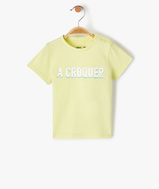 Tee-shirt bébé garçon à manches courtes et message humoristique vue2 - GEMO(BEBE DEBT) - GEMO
