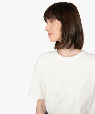 Tee-shirt femme à manches courtes coupe ample vue2 - GEMO(FEMME PAP) - GEMO