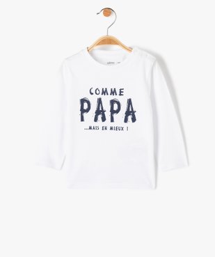 Tee-shirt à manches longues et message humoristique bébé garçon vue1 - GEMO(BEBE DEBT) - GEMO