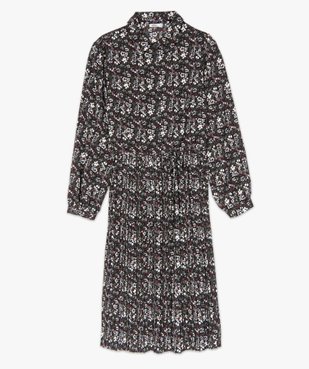 Robe femme midi imprimée à manches longues et col chemise vue4 - GEMO(FEMME PAP) - GEMO