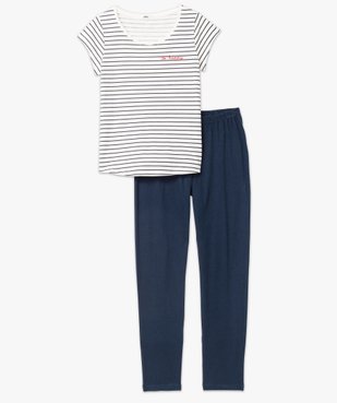 Pyjama bicolore avec message femme vue4 - GEMO(HOMWR FEM) - GEMO