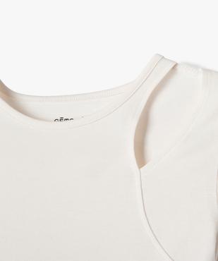 Tee-shirt à manches courtes avec ouverture sur l’épaule fille vue2 - GEMO 4G FILLE - GEMO