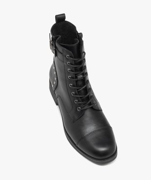 Boots femme unies style rock fermeture lacets et zip vue6 - GEMO (CASUAL) - GEMO