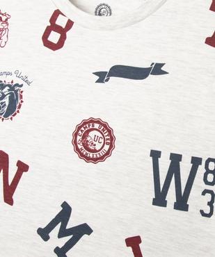 Tee-shirt imprimé style collège garçon vue2 - CAMPS GEMO FOR GOOD - GEMO