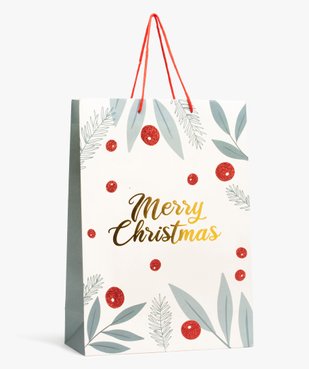 Pochette cadeau de Noël avec motifs pailletés en papier recyclé vue1 - GEMO (ACCESS) - GEMO