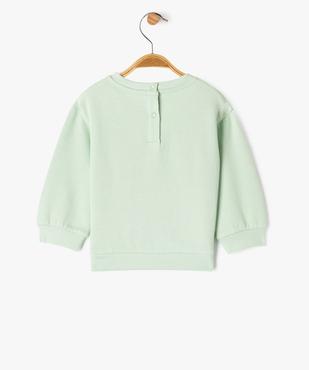 Sweat molletonné bébé fille avec motifs et message vue4 - GEMO 4G BEBE - GEMO