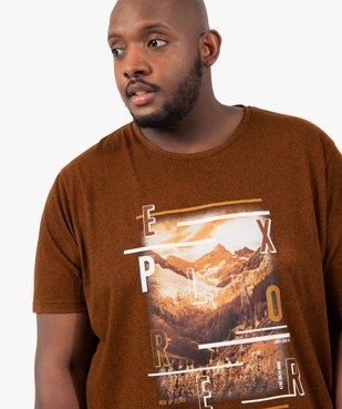 Tee-shirt homme grande taille avec motif montagne vue2 - GEMO (G TAILLE) - GEMO
