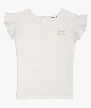 Tee-shirt fille en fine maille pailletée avec manches à volants vue3 - GEMO (ENFANT) - GEMO